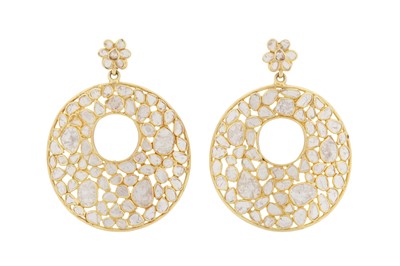 Lot 306 - A pair of diamond slice earrings, circa 2012