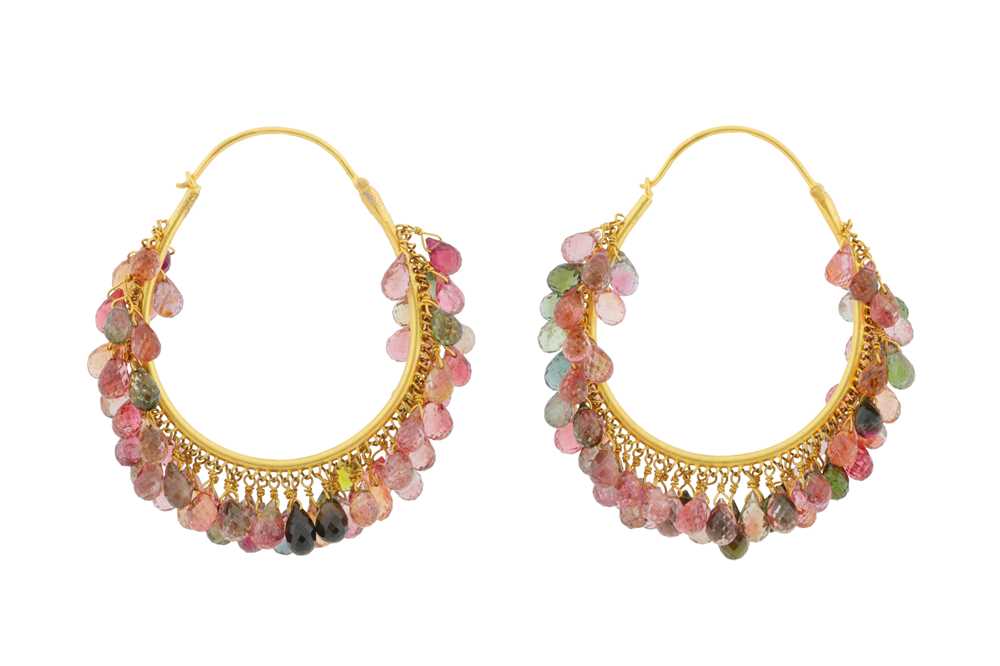 Lot 161 - A pair of tourmaline earrings, circa 2021