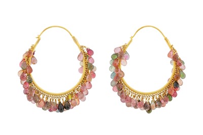 Lot 161 - A pair of tourmaline earrings, circa 2021