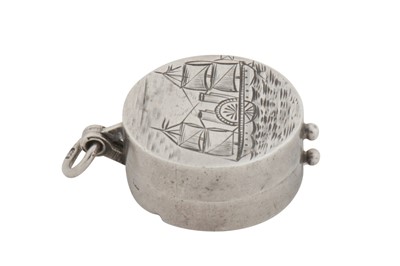 Lot 43 - A Victorian sterling silver miniature compass, Birmingham 1892 by L&W possibly Lawson & Ward