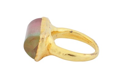 Lot 162 - A watermelon tourmaline ring, circa 2011