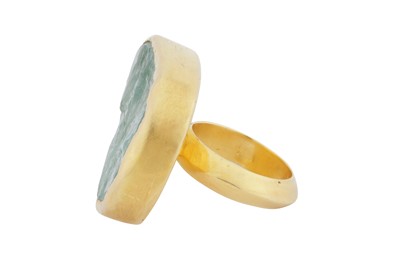 Lot 107 - A green beryl single-stone ring, circa 2011