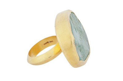 Lot 107 - A green beryl single-stone ring, circa 2011