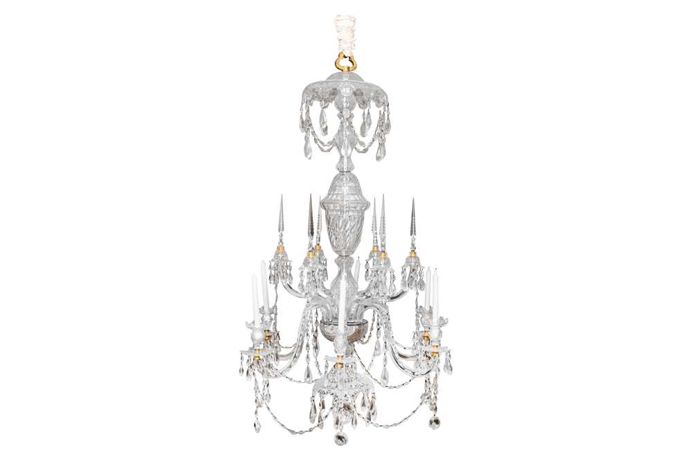 Lot 17 - An early 20th century cut glass chandelier