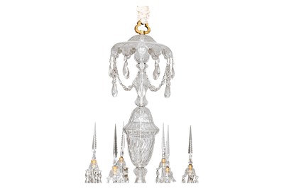 Lot 17 - An early 20th century cut glass chandelier