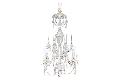 Lot 17 - An early 20th century cut glass chandelier