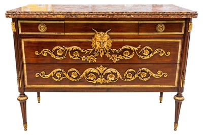 Lot 1 - Royal Interest, formerly the property of Queen Mary - A Louis XVI ormolu mounted walnut commode