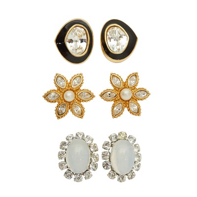Lot 554 - Christian Dior Clip On & Pierced Earring Collection