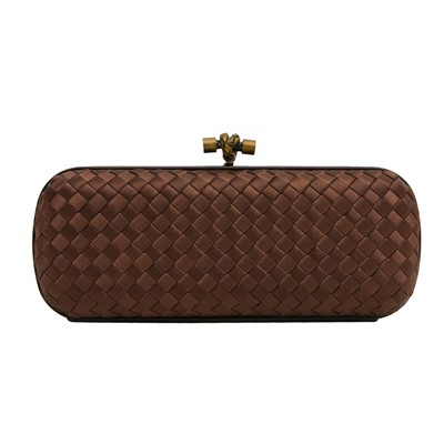 Lot 107 - Bottega Veneta Brown Intrecciato Knot Clutch