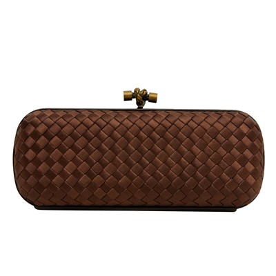 Lot 107 - Bottega Veneta Brown Intrecciato Knot Clutch