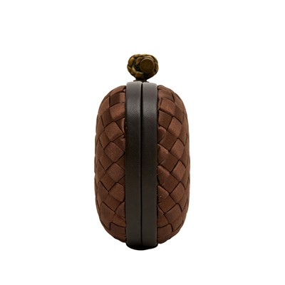 Lot 107 - Bottega Veneta Brown Intrecciato Knot Clutch