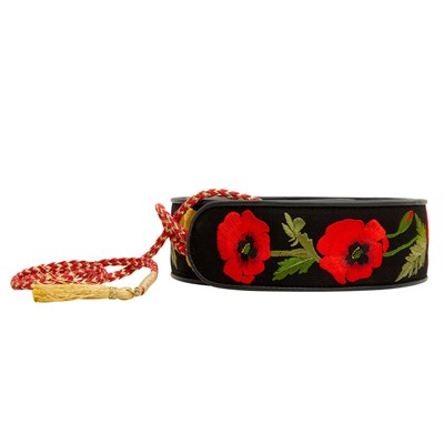 Lot 678 - Stella McCartney Black Floral Wrap Belt - Size 80