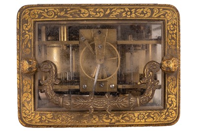 Lot 105 - A.B. Savory and Sons, a calendar and alarm carriage clock