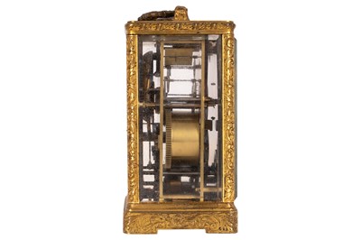 Lot 105 - A.B. Savory and Sons, a calendar and alarm carriage clock