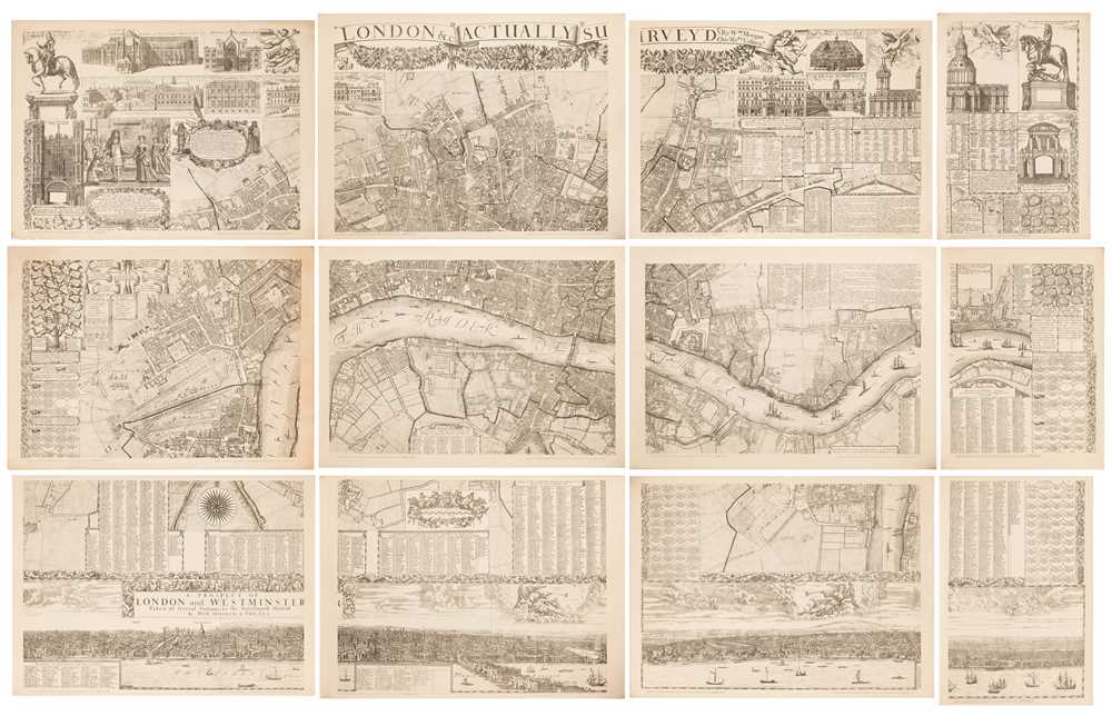 Lot 33 - London &c. Actually Survey'd..., on 12 sheets, London Topographical Society, 1904