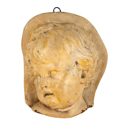 Lot 137 - A Victorian painted plaster sculpture of a child's head, circa 1890