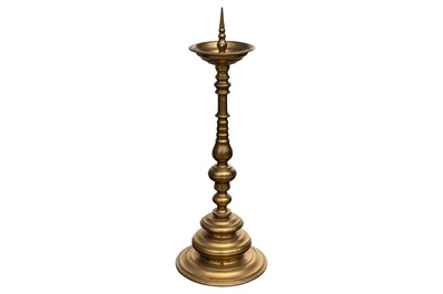Lot 78 - A German bronze monumental pricket candlestick