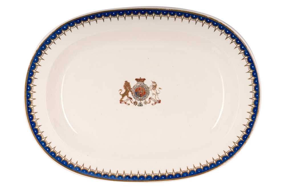 Lot 130 - A Wedgwood creamware oval platter from the Duke of Clarence service, circa 1800