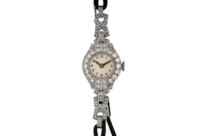 Lot 457 - Lady's Art Deco Platinum and Diamond Cocktail Watch