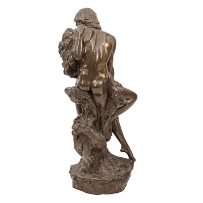 Lot 154 - Robin Buick (Irish, 1940-2003), bronzed resin group titled 'The Lovers'