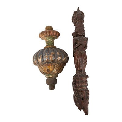 Lot 246 - Two Indian carved wood appliques