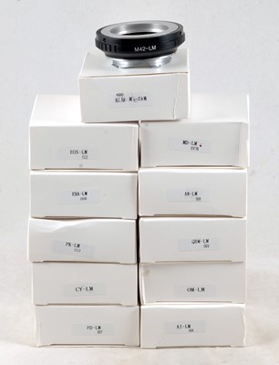 Lot 356 - 11 New Adapters to Use Most Popular Make Lenses on Leica M Cameras.