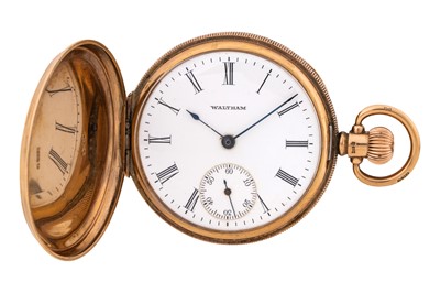 Lot 481 - Waltham - 9k Gold Full Hunter Pocket Watch