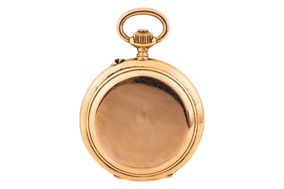 Lot 467 - Antique Swiss 18k Gold and Enamel Full Hunter Fob Watch
