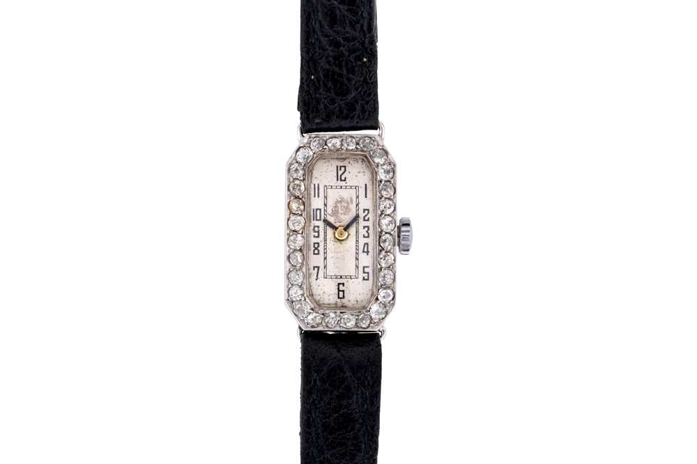 Lot 458 - Lady's Art Deco Platinum and Diamond Cocktail Watch