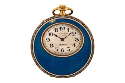 Lot 466 - Movado - 18k Gold and Enamelled Open Faced Chronometer Pocket Watch