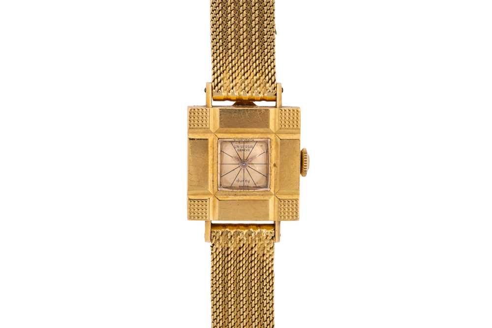 Lot 445 - Universal - Lady's 18k Gold Bracelet Watch