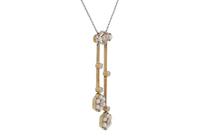 Lot 23 - A seed pearl and diamond negligé necklace