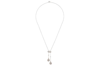 Lot 23 - A seed pearl and diamond negligé necklace