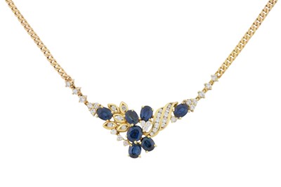 Lot 79 - A sapphire and diamond necklace