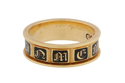Lot 4 - An enamel mourning ring, circa 1836