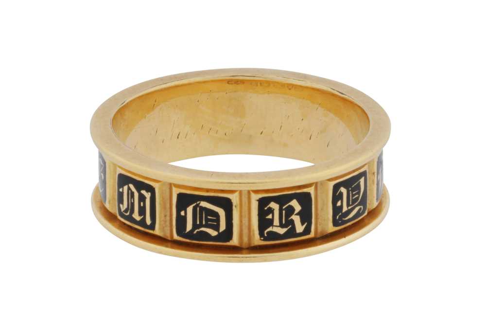 Lot 4 - An enamel mourning ring, circa 1836