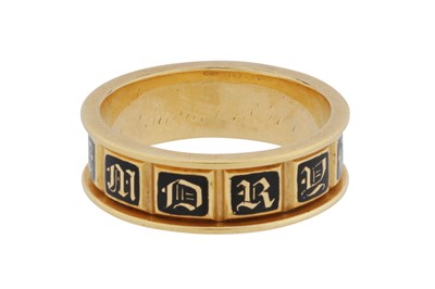 Lot 4 - An enamel mourning ring, circa 1836