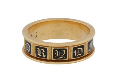 Lot 4 - An enamel mourning ring, circa 1836