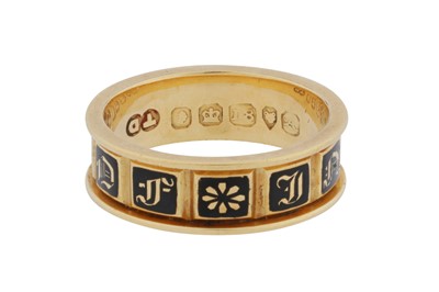Lot 4 - An enamel mourning ring, circa 1836
