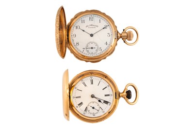 Lot 478 - Longines & Waltham - Two Gold Full Hunter Pocket Watches