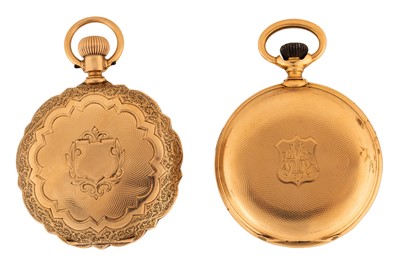 Lot 478 - Longines & Waltham - Two Gold Full Hunter Pocket Watches