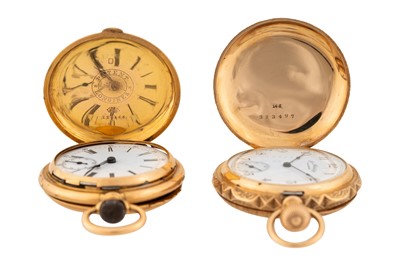 Lot 478 - Longines & Waltham - Two Gold Full Hunter Pocket Watches