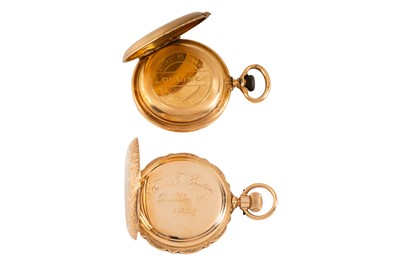 Lot 478 - Longines & Waltham - Two Gold Full Hunter Pocket Watches