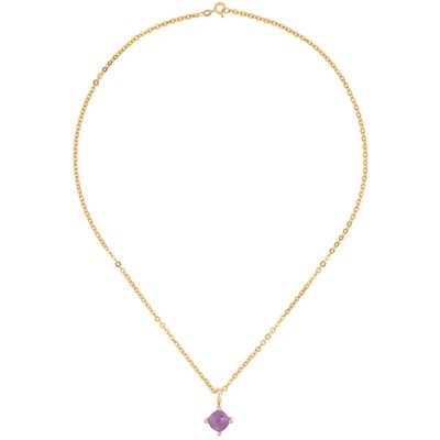 Lot 194 - An amethyst and diamond pendant necklace