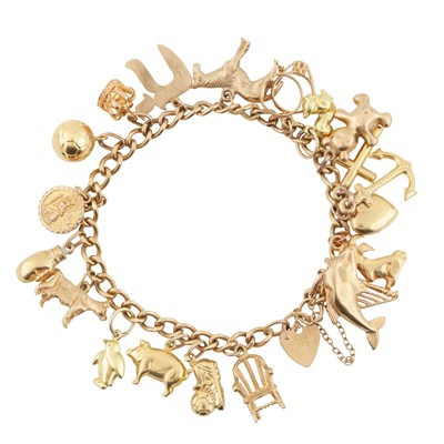 Lot 225 - A charm bracelet