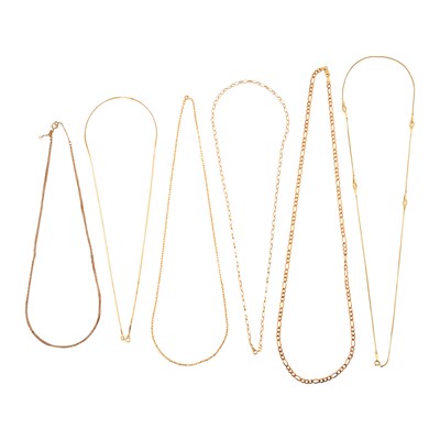 Lot 252 - Six chain necklaces