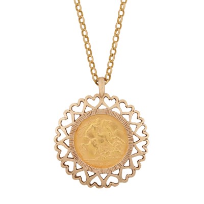 Lot 190 - A half sovereign coin pendant necklace