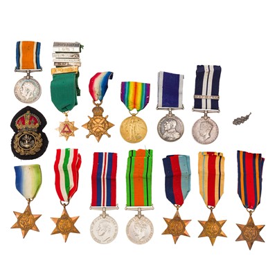 Lot 209 - A Naval WWI, WWII and DSM with Bar group, George Warner