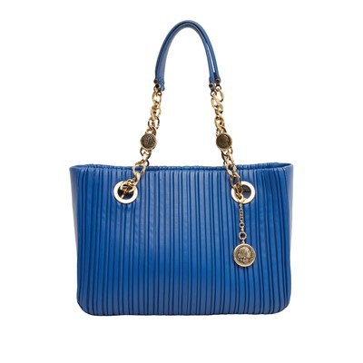 Lot 75 - Bvlgari Royal Blue Monte Plisse Shoulder Bag