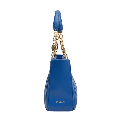 Lot 75 - Bvlgari Royal Blue Monte Plisse Shoulder Bag